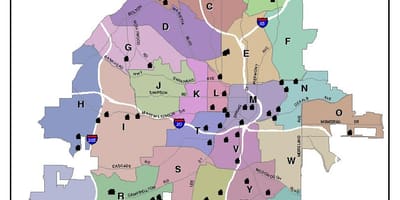 ನಕ್ಷೆ ಅಟ್ಲಾಂಟಾ ವಲಯ ನಕ್ಷೆ