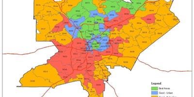 ಅಟ್ಲಾಂಟಾ ಪ್ರದೇಶದಲ್ಲಿ zip ಕೋಡ್ ನಕ್ಷೆ